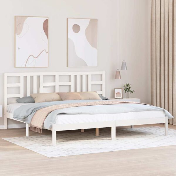 vidaXL Estructura de cama madera maciza blanca 200x200 cm