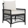 vidaXL Silla de Jard&iacute;n con coj&iacute;n Negro 73 x 61 x 77 cm rat&aacute;n sint&eacute;tico