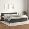 vidaXL Cama box spring con colch&oacute;n terciopelo gris oscuro 200x200 cm
