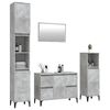 vidaXL Juego muebles de ba&ntilde;o 4 pzas madera contrachapada gris hormig&oacute;n