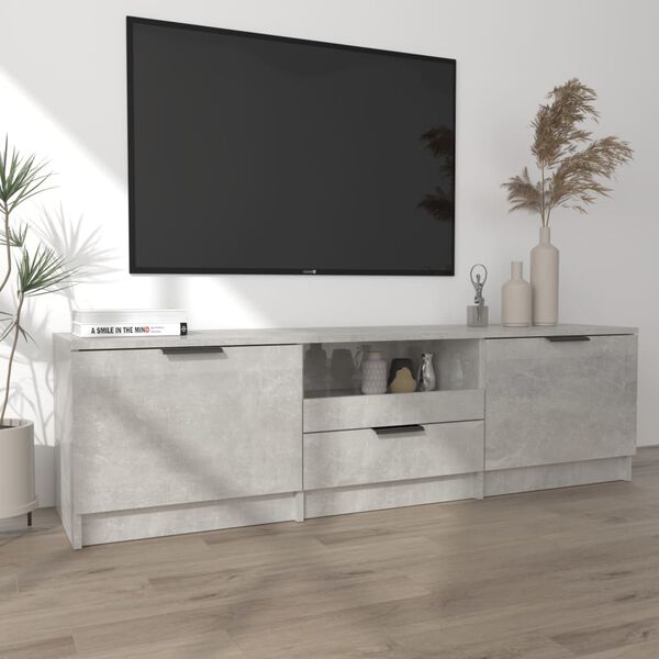 vidaXL Mueble de TV madera contrachapada gris hormig&oacute;n 140x35x40 cm