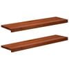 vidaXL Alfeizares 2 uds. Marr&oacute;n 100 x 30 x 2 cm Madera de Haya S&oacute;lida