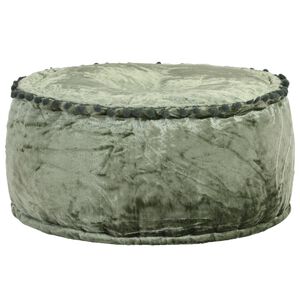 vidaXL Puf redondo de terciopelo verde 40x20 cm
