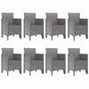vidaXL Conjunto de Comedor de Jard&iacute;n 9 pcs Blanco Ratan Polt