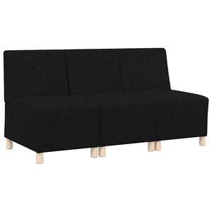 vidaXL Unidad de Sof&aacute; Modular sin Brazos 3 uds. Negro tela