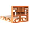 vidaXL Cama con estanter&iacute;a sin colch&oacute;n madera maciza marr&oacute;n 135x190cm