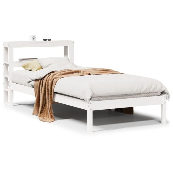 vidaXL Estructura de cama sin colch&oacute;n madera de pino blanca 90x200 cm