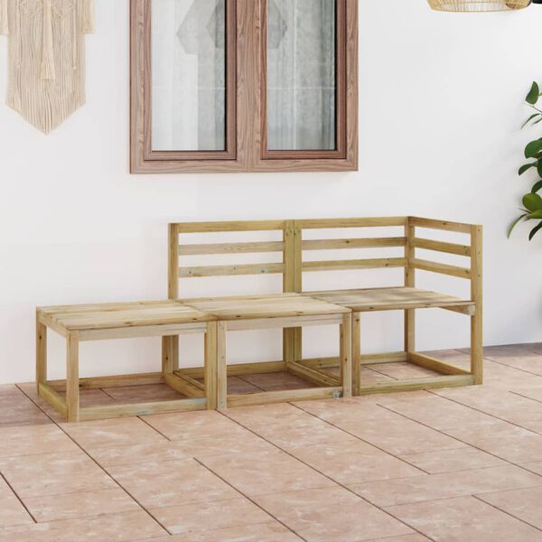 vidaXL Set de muebles de jard&iacute;n 3 pzas madera de pino impregnada verde