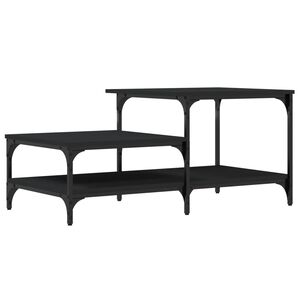 vidaXL Mesa de centro madera contrachapada negro 100x50,5x45 cm