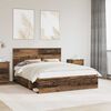 vidaXL Estructura de cama con cabecera Madera vieja 160 x 200 cm