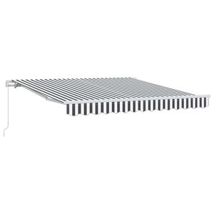 vidaXL Toldo retr&aacute;ctil manual gris antracita y blanco 300x250 cm