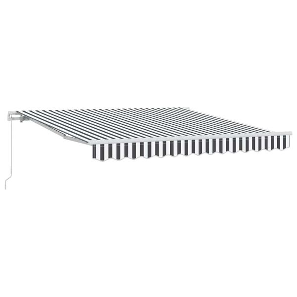 vidaXL Toldo retr&aacute;ctil manual gris antracita y blanco 300x250 cm