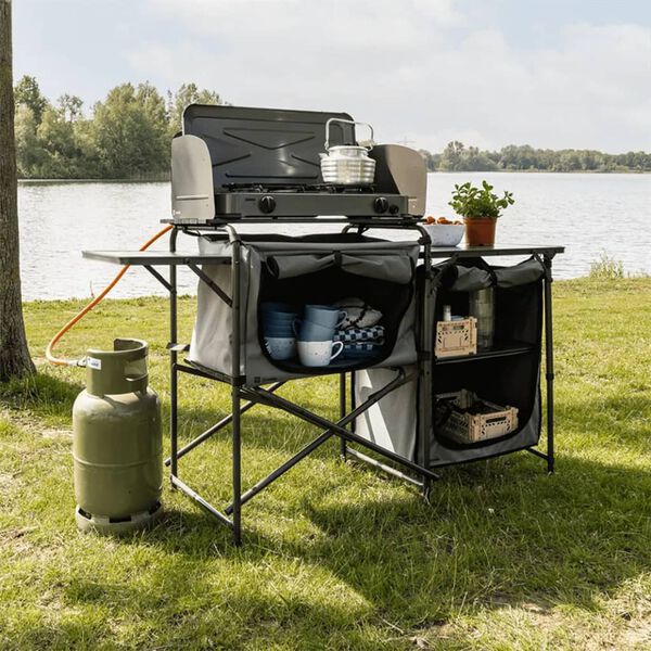 Travellife Cocina de camping plegable Toledo gris oscuro