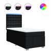 vidaXL Cama box spring con colch&oacute;n tela negro 100x200 cm