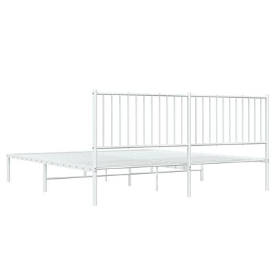vidaXL Estructura de cama de metal con cabecero blanco 180x200 cm
