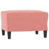 vidaXL Sill&oacute;n con taburete terciopelo rosa 60 cm