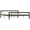 vidaXL Estructura de cama sin colch&oacute;n metal blanco y negro 180x200 cm