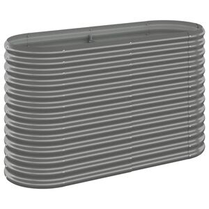 vidaXL Jardinera arriate acero galvanizado gris 114x40x68 cm