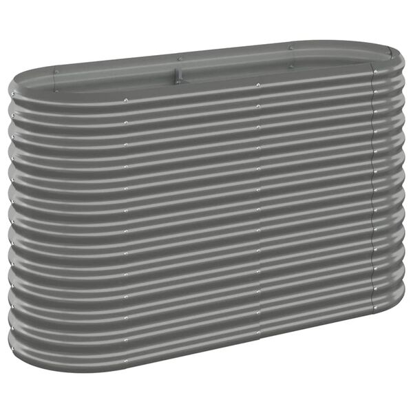 vidaXL Jardinera arriate acero galvanizado gris 114x40x68 cm