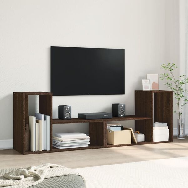vidaXL Muebles de TV 2 uds madera ingenier&iacute;a roble marr&oacute;n 75x30x50 cm