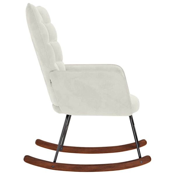 vidaXL Silla mecedora de terciopelo crema