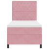 vidaXL Cama Box Spring LED con colch&oacute;n Rosa 90 x 200 cm tela