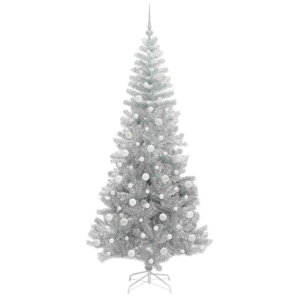 vidaXL &Aacute;rbol de Navidad con 300 LED con soporte Plateado 210 cm PET