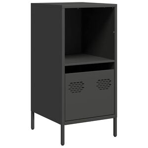 vidaXL Aparador de acero laminado en fr&iacute;o negro 35x39x73,5 cm