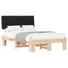 vidaXL Estructura de Cama con Cabecera Tapizada Negro 120 x 200 cm