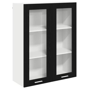 vidaXL Mueble colgante con almacenamiento Roble Negro 80 x 31 x 100 cm