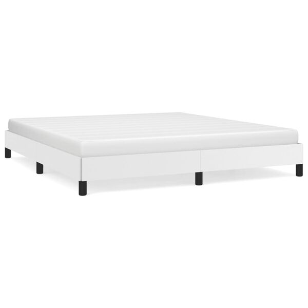 vidaXL Estructura de cama sin colch&oacute;n cuero sint&eacute;tico blanco 180x200cm