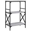 vidaXL Librer&iacute;a 3 estantes madera ingenier&iacute;a gris Sonoma 59x35x90,5 cm