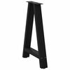 vidaXL Patas para mesa de comedor en forma de A (2 unidades), color negro, 50 x (72-73) cm, acero