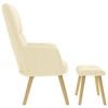 vidaXL Sillón de relax con taburete tela color crema