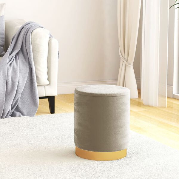 vidaXL Taburete con almacenaje redondo terciopelo 31 x 37 cm gris oscuro