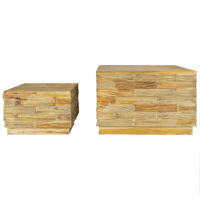vidaXL Juego de mesa de centro 2 piezas de madera de teca maciza