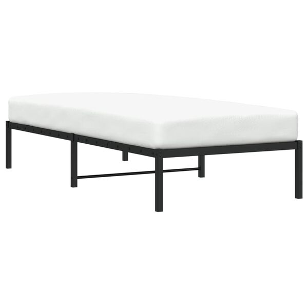 vidaXL Estructura de cama sin colch&oacute;n metal negro 90x200 cm