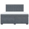 vidaXL Cama box spring con colch&oacute;n terciopelo gris oscuro 180x200 cm