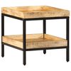 vidaXL Mesa lateral Marr&oacute;n 45 x 45 x 45 cm Madera de mango maciza
