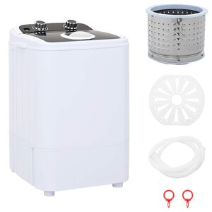 vidaXL Mini Lavadora con Cuba &Uacute;nica 4,6 kg Negro y Blanco
