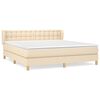 vidaXL Cama box spring con colch&oacute;n tela color crema 160x200 cm