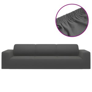 vidaXL Funda el&aacute;stica de sill&oacute;n de 4 plazas poli&eacute;ster jersey antracita