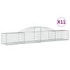 vidaXL Cestas de gaviones 11 uds forma de arco hierro 300x50x40/60 cm