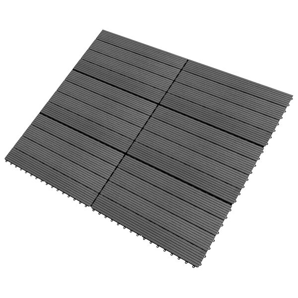 vidaXL Tile de Decking 6 pcs Gris 60 x 30 cm WPC
