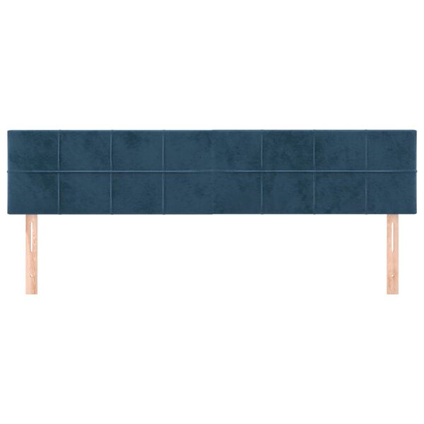 vidaXL Cabeceros 2 unidades de terciopelo azul oscuro 80x5x78/88 cm