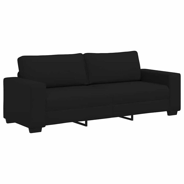 vidaXL Sofá 3 plazas Tela Negro 180 cm