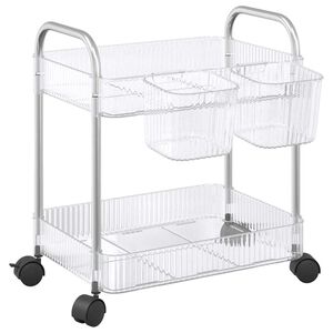 vidaXL Carro de almacenamiento 2 niveles transparente 37x28x43,5 cm