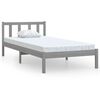 vidaXL Estructura de cama de madera maciza de pino gris 90x200 cm