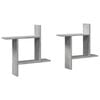 vidaXL Estantes pared 2 uds madera ingenier&iacute;a gris hormig&oacute;n 50x12x50cm
