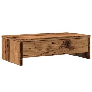 vidaXL Soporte de monitor con cajones madera envejecida 50x27x15 cm
